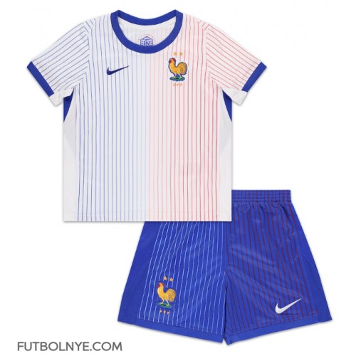 Camiseta Francia Visitante Equipación para niños Eurocopa 2024 manga corta (+ pantalones cortos)